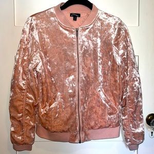 Crushed Velvet Bomber Jacket